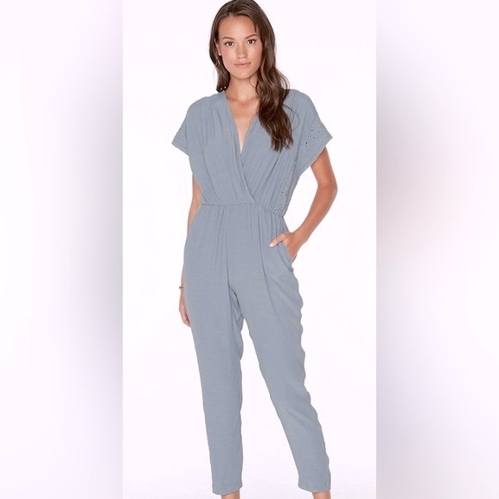 L Space | Raquel Romper Jumpsuit in Slated Blue Gray Summer‎ Spring Size Small